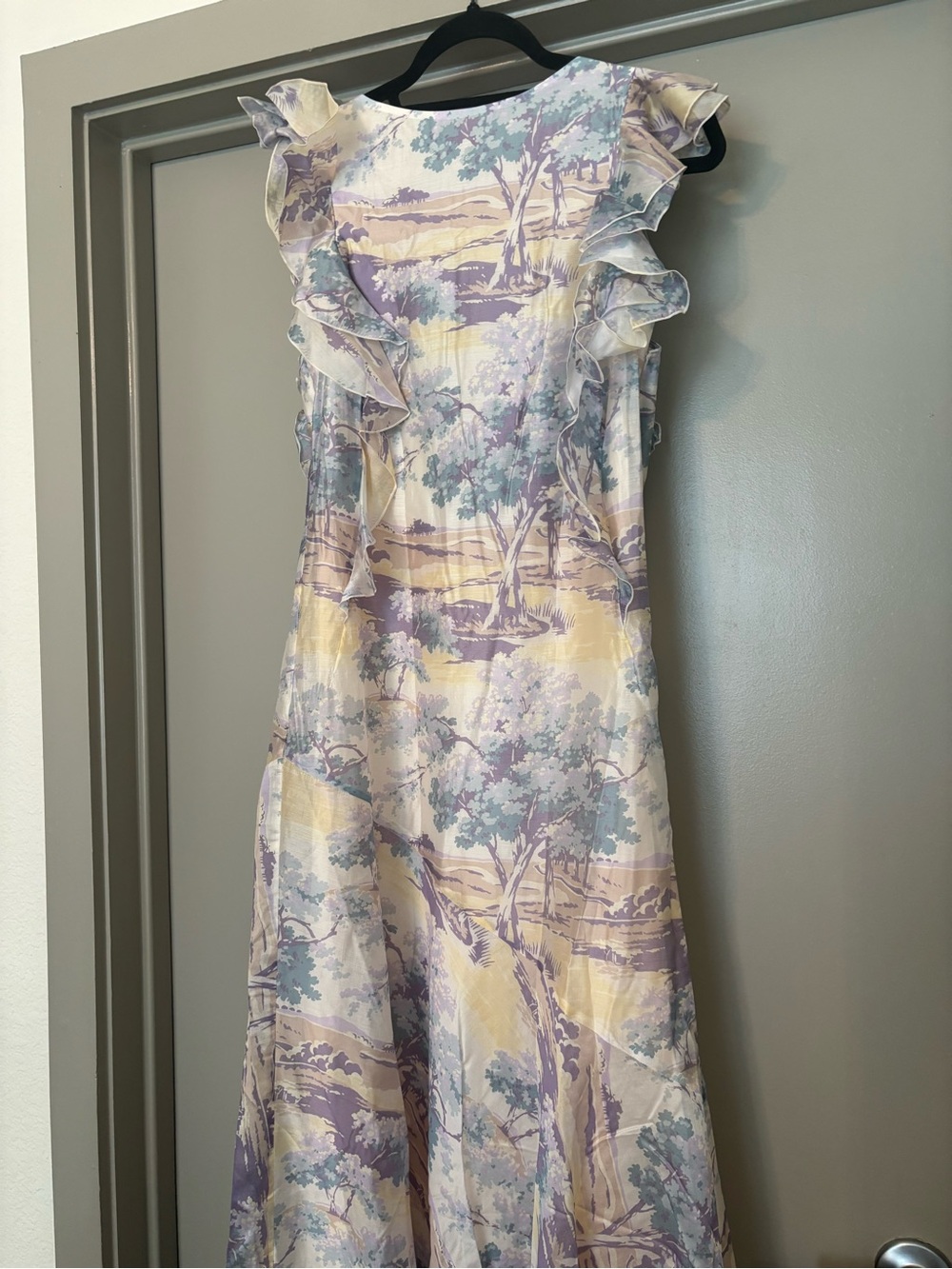 & Other Stories Lavender & Cream Scenic Ruffle Maxi Dress - Picture 11 of 11